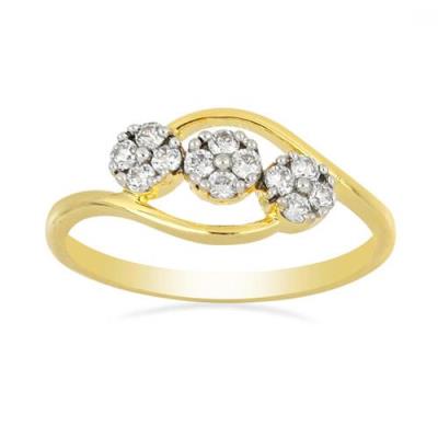 BUY 14K GOLD NATURAL WHITE DIAMOND GEMSTONE CLASSIC RING